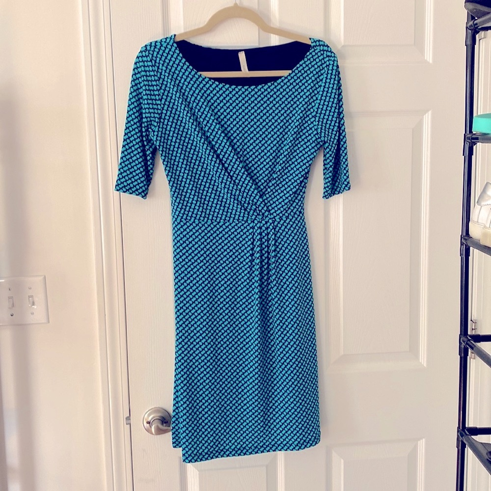 GILLI Teal 3/4 Sleeve Dress